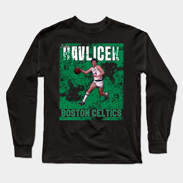 John Havlicek | Boston Celtics Long Sleeve T-Shirt by Aloenalone